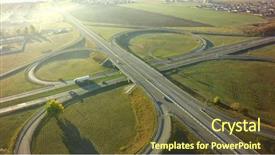  Presentation with intersection - Slide deck featuring top view of highway intersection background and a  colored foreground