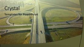  Presentation with intersection - Amazing theme having top view of highway intersection backdrop and a  colored foreground