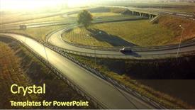  Presentation with intersection - Presentation design with top view of highway intersection background and a tawny brown colored foreground