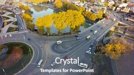  Presentation with intersection - Slide deck with top view of highway intersection background and a gray colored foreground