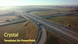  Presentation with intersection - Slide deck enhanced with top view of highway intersection background and a tawny brown colored foreground