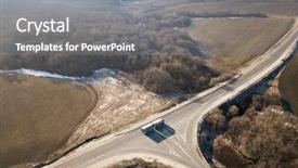  Presentation with intersection - Presentation theme with top view of highway intersection background and a gray colored foreground