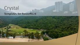  Presentation with hong kong - Slides having top-view-of-hong-kong background and a  colored foreground