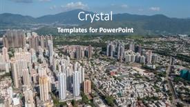  Presentation with hong kong - Slide set with top-view-of-hong-kong background and a teal colored foreground