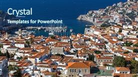  Presentation with island - PPT theme with top-view-of-hydra-island background and a ocean colored foreground