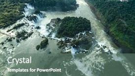  Presentation with water top view of amazon - Beautiful theme featuring top view of iguazu falls backdrop and a gray colored foreground