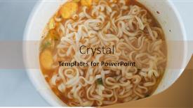  Presentation with instant noodles - Presentation theme featuring top-view-of-instant-noodles background and a coral colored foreground