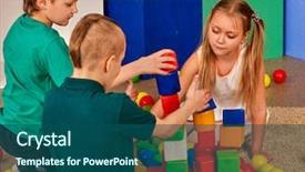  Presentation with develop - Beautiful PPT layouts featuring top view of interior preschool backdrop and a ocean colored foreground