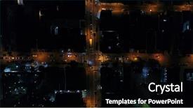  Presentation with intersection - Theme with top view of intersection rooftops background and a black colored foreground