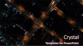  Presentation with intersection - Theme enhanced with top view of intersection rooftops background and a wine colored foreground