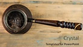  Presentation with turkish - Cool new presentation theme with top-view-of-jezve backdrop and a coral colored foreground