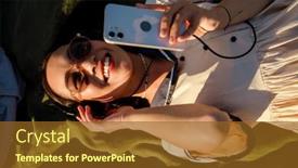  Presentation with asian music - Presentation design enhanced with top-view-of-joyful-young background and a tawny brown colored foreground