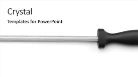  Presentation with analysis risk top view - Beautiful slide set featuring top view of knife sharpener backdrop and a  colored foreground
