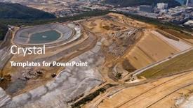  Presentation with landfill - Presentation theme with top-view-of-landfill background and a violet colored foreground