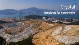  Presentation with landfill - Colorful presentation enhanced with top-view-of-landfill backdrop and a ocean colored foreground