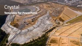  Presentation with landfill - Colorful presentation design enhanced with top-view-of-landfill backdrop and a violet colored foreground