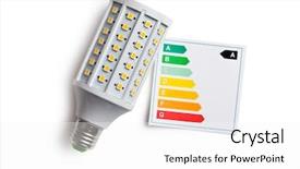  Presentation with energy label - Slide deck having collecting pine resin background and a dark gray colored foreground.