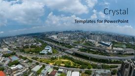  Presentation with taiwan - PPT layouts having top-view-of-linkou-city background and a light blue colored foreground