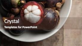  Presentation with mangosteen - PPT layouts consisting of top view of mangosteen fruit background and a tawny brown colored foreground