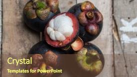  Presentation with mangosteen - PPT theme featuring top view of mangosteen fruit background and a tawny brown colored foreground