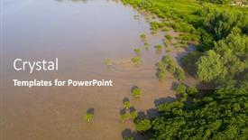  Presentation with mangrove - Slide deck consisting of top-view-of-mangrove-forest background and a coral colored foreground