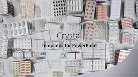  Presentation with medicines - Beautiful slide set featuring top-view-of-many-assorted backdrop and a light gray colored foreground