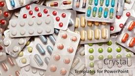  Presentation with packs - Theme consisting of top-view-of-many-colorful background and a soft green colored foreground