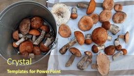  Presentation with linen - PPT theme consisting of top-view-of-metallic-bucket and a tawny brown colored foreground