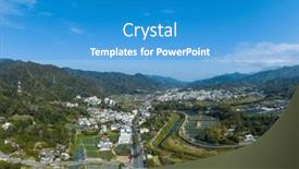  Presentation with taiwan - Presentation theme having top-view-of-miaolia-countryside background and a teal colored foreground