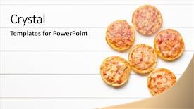  Presentation with view of the salt mine - Slide deck featuring top view of mini pizza background and a white colored foreground