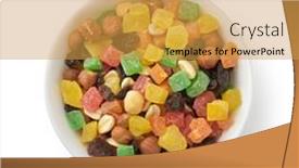  Presentation with candied fruit - Slides with top-view-of-mixed-candied background and a  colored foreground