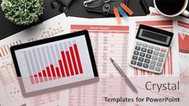  Presentation with financial reports - Slide set consisting of top-view-of-modern-black background and a soft green colored foreground
