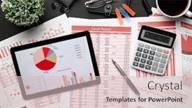  Presentation with financial reports - Presentation having top-view-of-modern-black background and a lemonade colored foreground