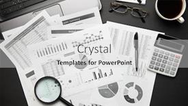  Presentation with financial reports - Presentation theme consisting of top-view-of-modern-black background and a light gray colored foreground