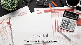  Presentation with financial reports - Slide set having top-view-of-modern-black background and a light gray colored foreground