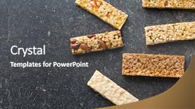  Presentation with energy bars - Theme consisting of top view of muesli bars background and a dark gray colored foreground