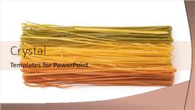  Presentation with pasta - PPT theme with top-view-of-multicolored-ribbon background and a gold colored foreground