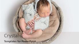  Presentation with newborn baby - Amazing presentation theme having top view of newborn baby boy laying in a bowl backdrop and a coral colored foreground