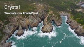  Presentation with ocean waves - PPT theme with top-view-of-ocean-sea background and a tawny brown colored foreground