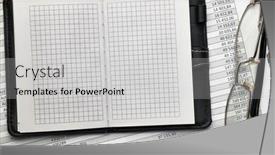  Presentation with financial reports - Beautiful slides featuring top-view-of-office-employee backdrop and a light gray colored foreground