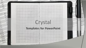  Presentation with financial reports - Colorful presentation design enhanced with top-view-of-office-employee backdrop and a light gray colored foreground