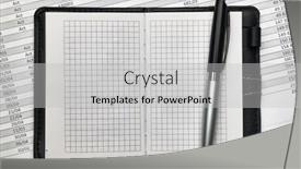  Presentation with financial accounting - Amazing presentation theme having top-view-of-office-employee backdrop and a light gray colored foreground