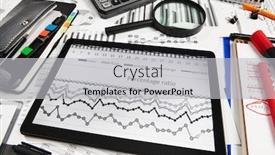  Presentation with bookkeeping - Slide set consisting of top-view-of-office-employee background and a light gray colored foreground