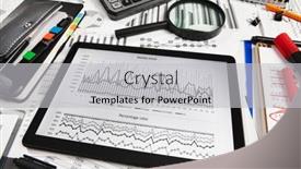  Presentation with bookkeeping - PPT theme with top-view-of-office-employee background and a light gray colored foreground