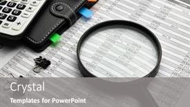  Presentation with financial reports - PPT layouts consisting of top-view-of-office-worker background and a gray colored foreground