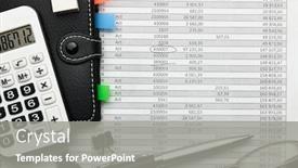  Presentation with financial analysis - Amazing presentation design having top-view-of-office-worker backdrop and a gray colored foreground