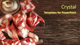  Presentation with dumpling - Theme with top-view-of-oil-lamp background and a tawny brown colored foreground