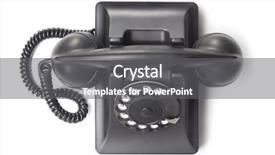  Presentation with phone - Beautiful presentation theme featuring top view of old phone backdrop and a gray colored foreground