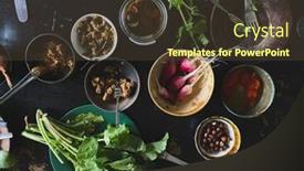  Presentation with top view of appetizing fresh - Cool new PPT theme with top-view-of-organic-radishes backdrop and a tawny brown colored foreground