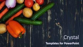  Presentation with healthy food - Audience pleasing PPT layouts consisting of top-view-of-organically-healthy backdrop and a wine colored foreground